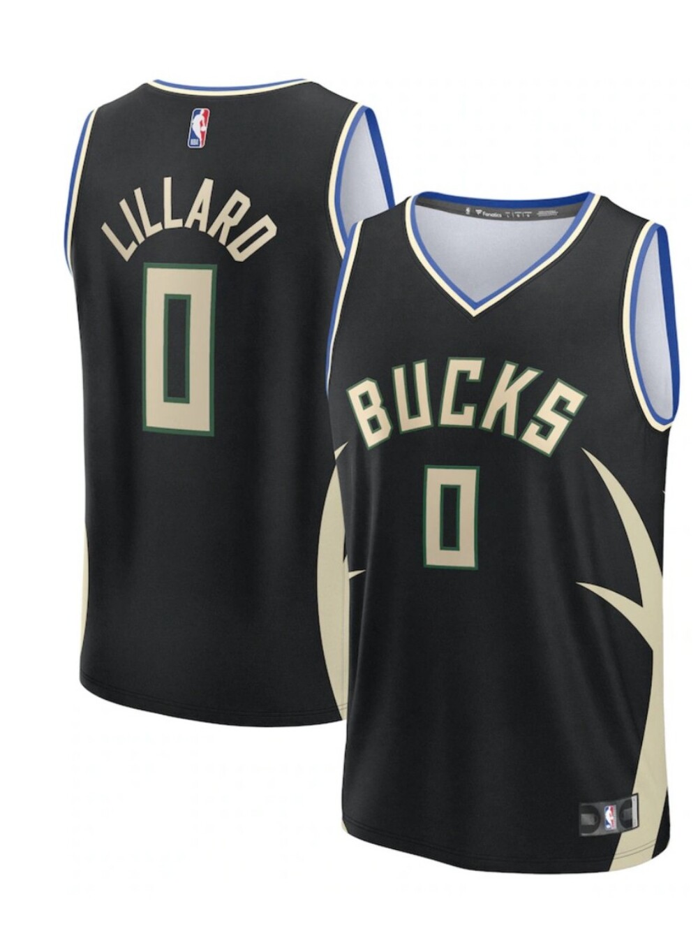 NWT Fanatics NBA Youth Milwaukee Bucks #0 Damian Lillard FastBreak Jersey  M, L